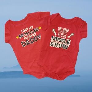 12M Red Bodysuits- Cute!